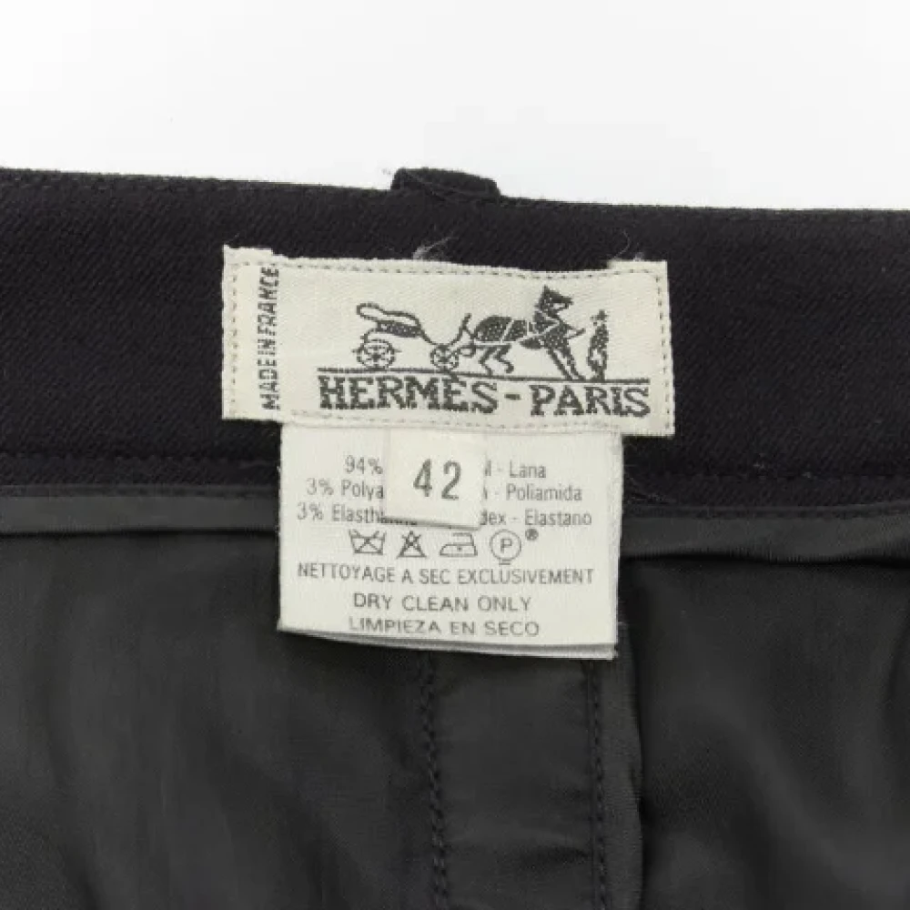 Hermès Vintage Pre-owned Wool bottoms Black Dames