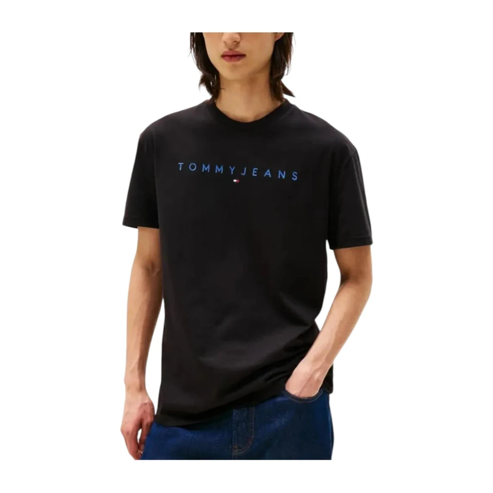 Tommy Hilfiger Men's Black Linear Logo Slim T-Shirt