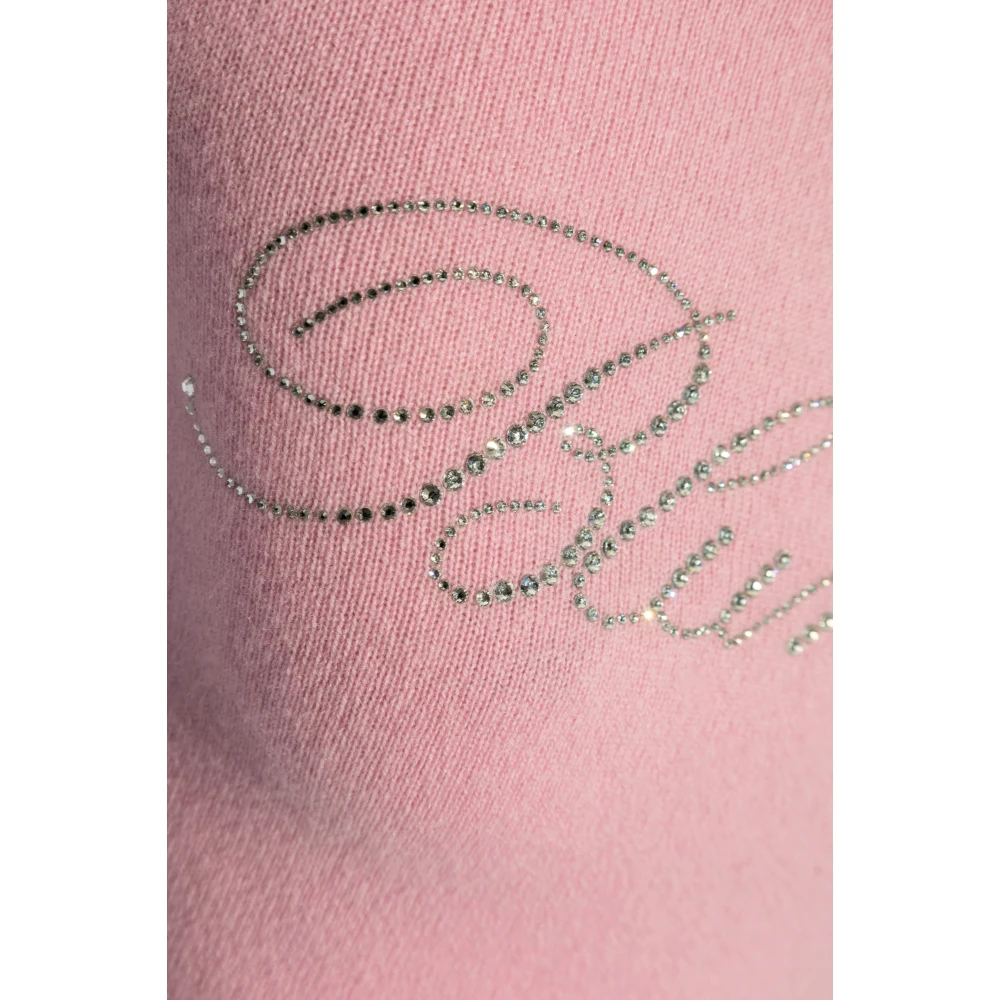 Blumarine Wollen trui met korte mouwen Pink Dames