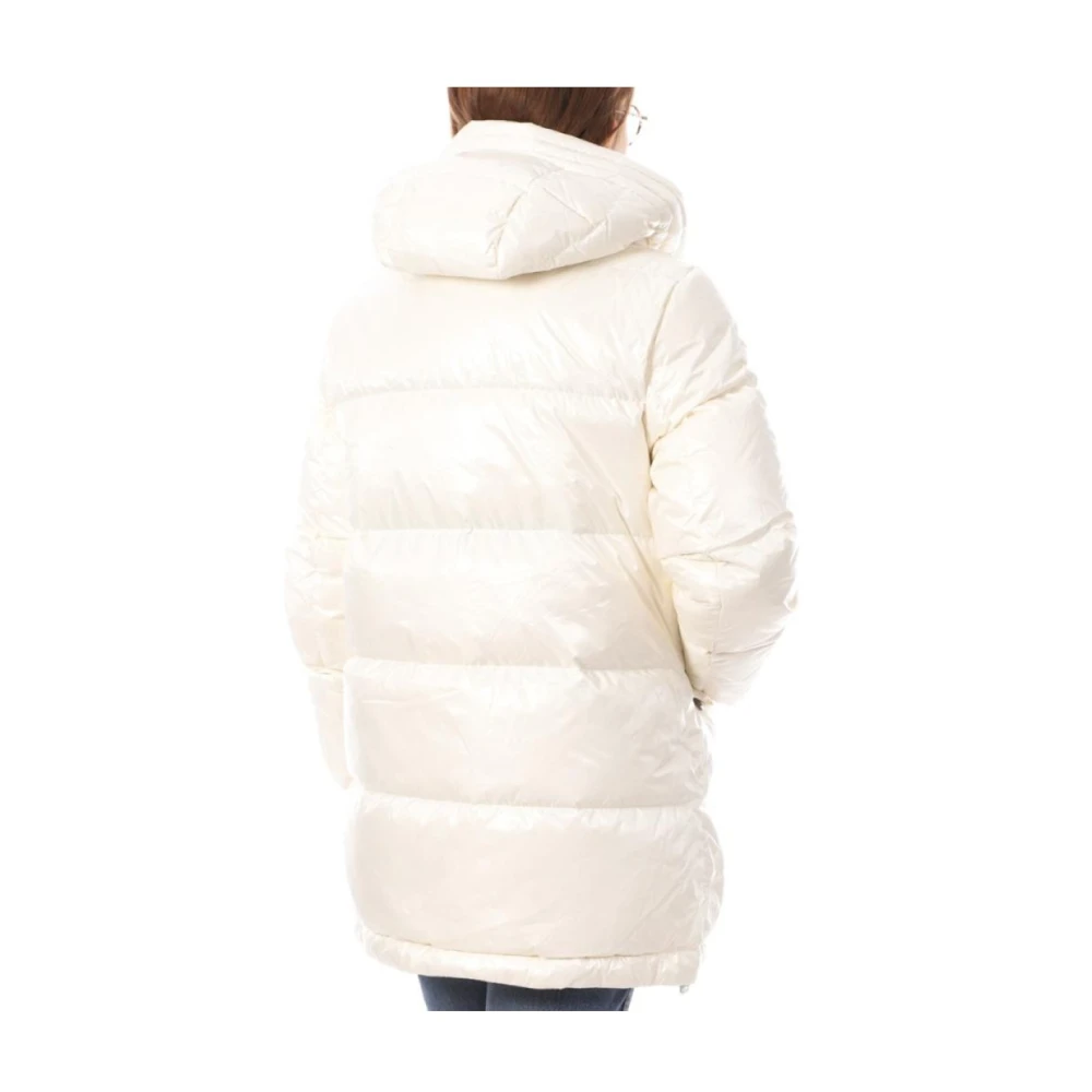 Jott Gewatteerde jas met capuchon en patchlogo Beige Dames
