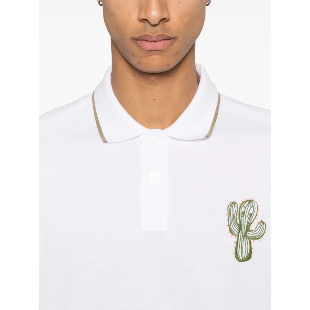 PS By Paul Smith Witte Polo Shirt met Contrasterende Rand White Heren