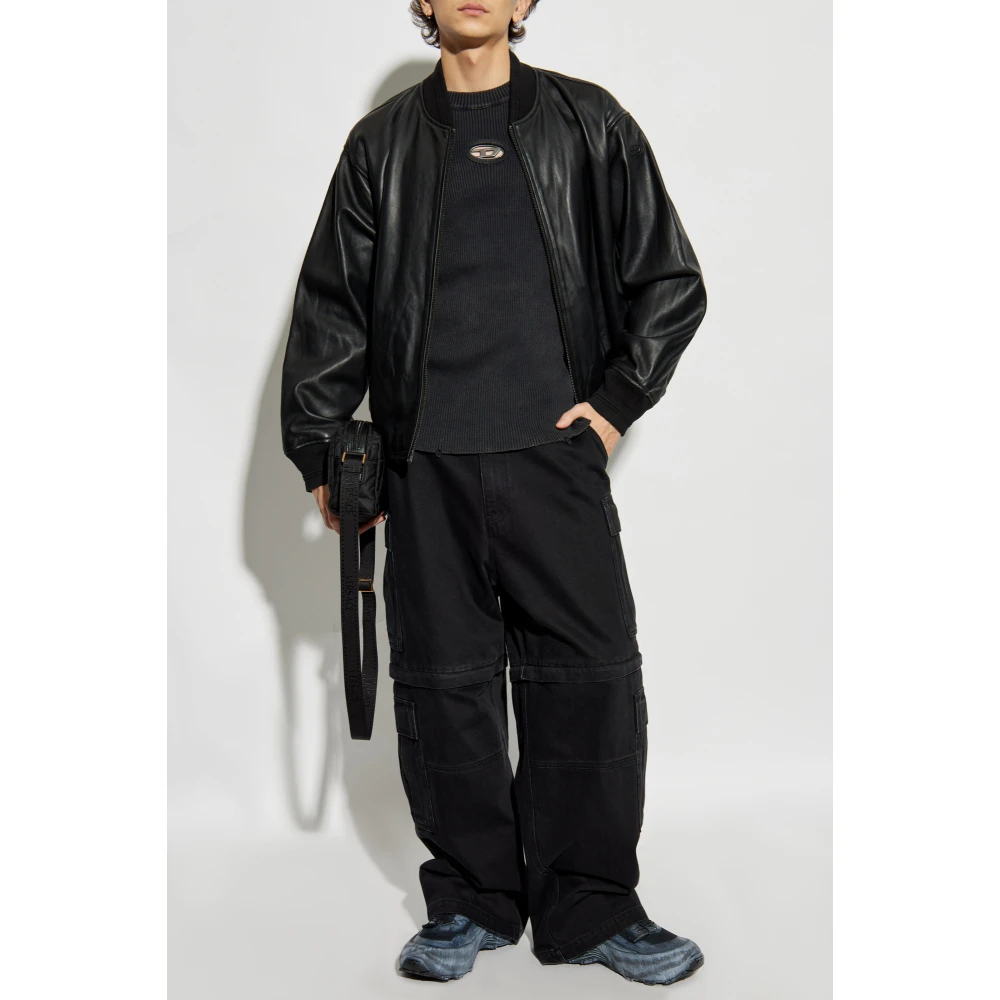 Diesel Leren jas L-Khat Black Heren