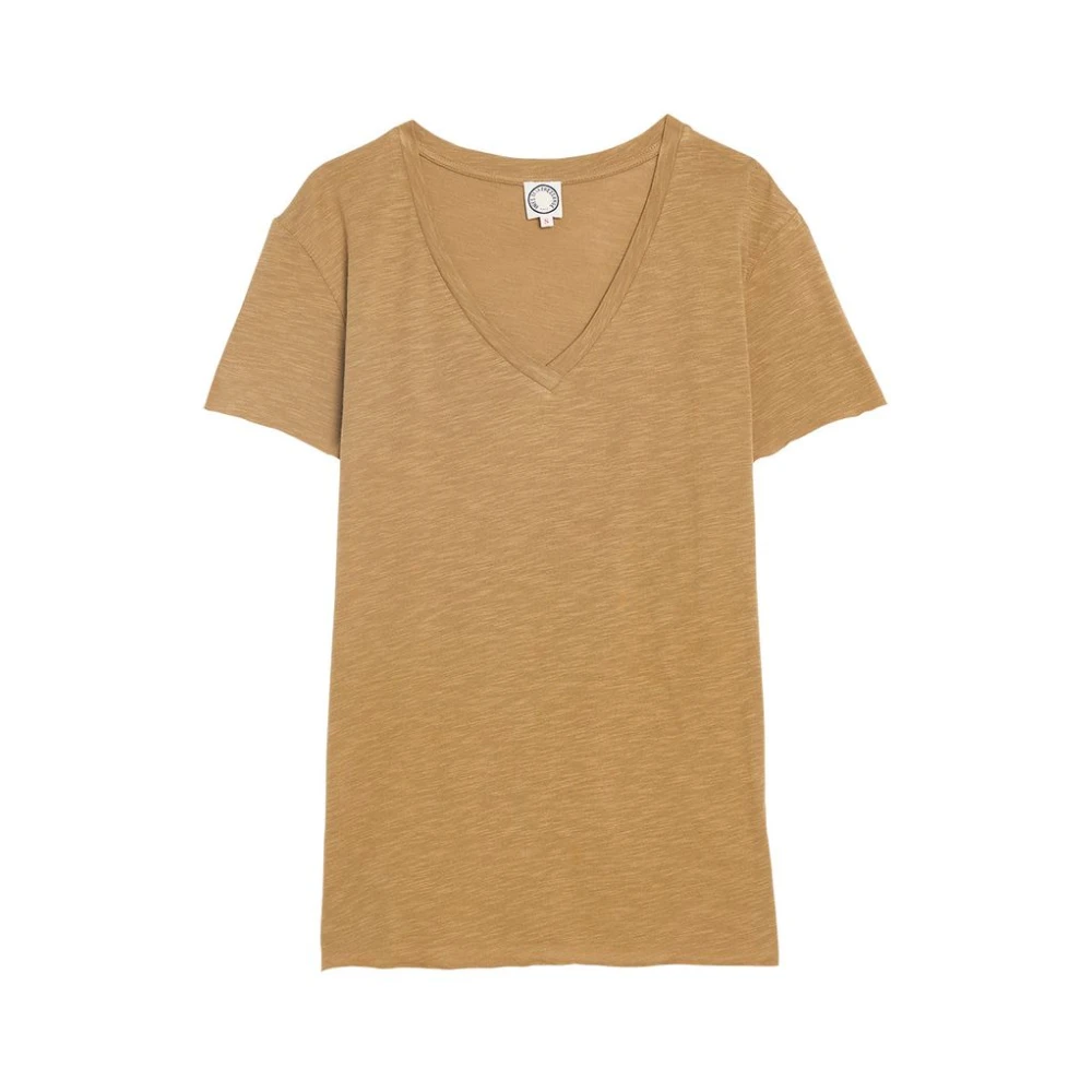 Ines De La Fressange Paris Elegante V-hals T-shirt Brown Dames