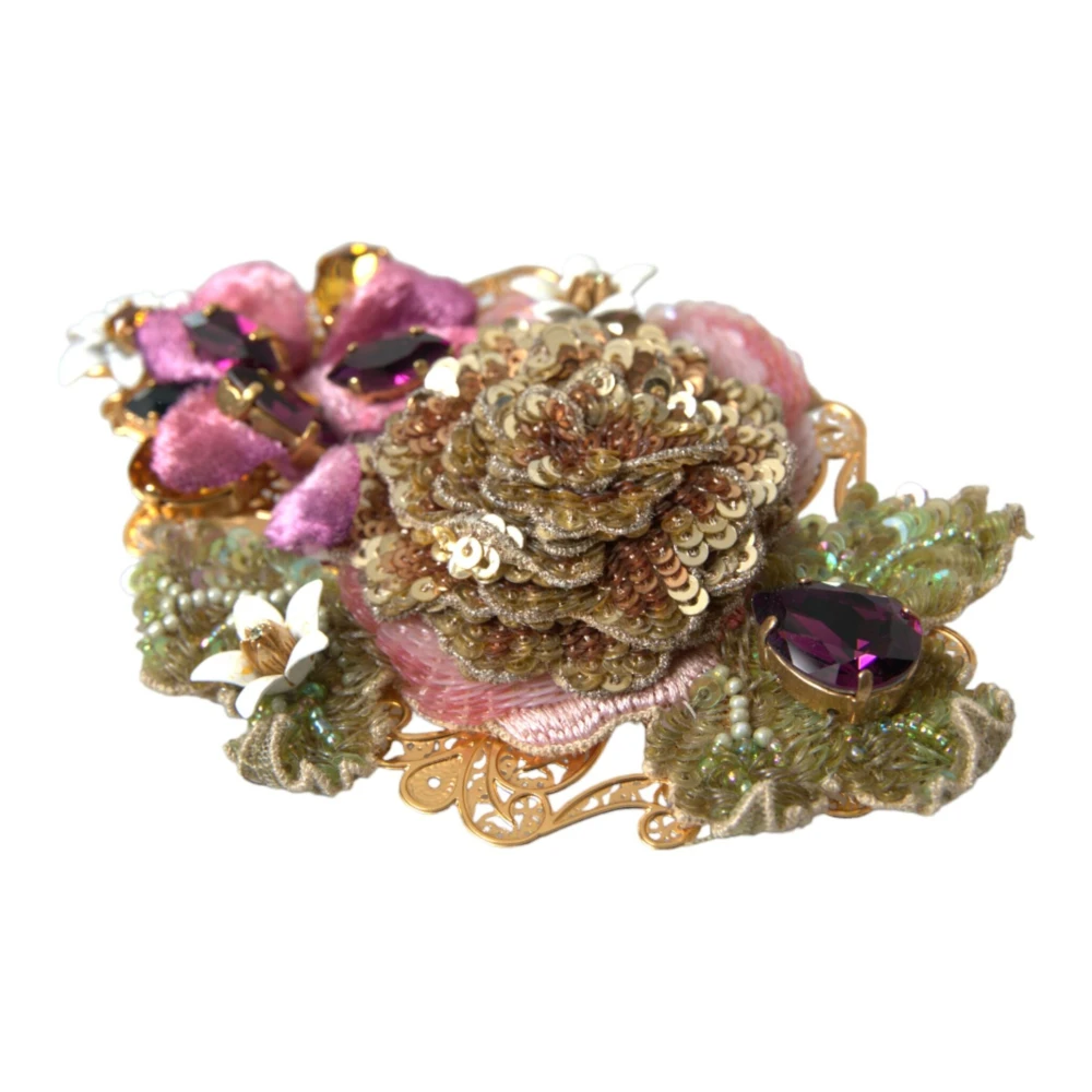 Dolce & Gabbana Kristallen Bloemen Haarklem Multicolor Dames