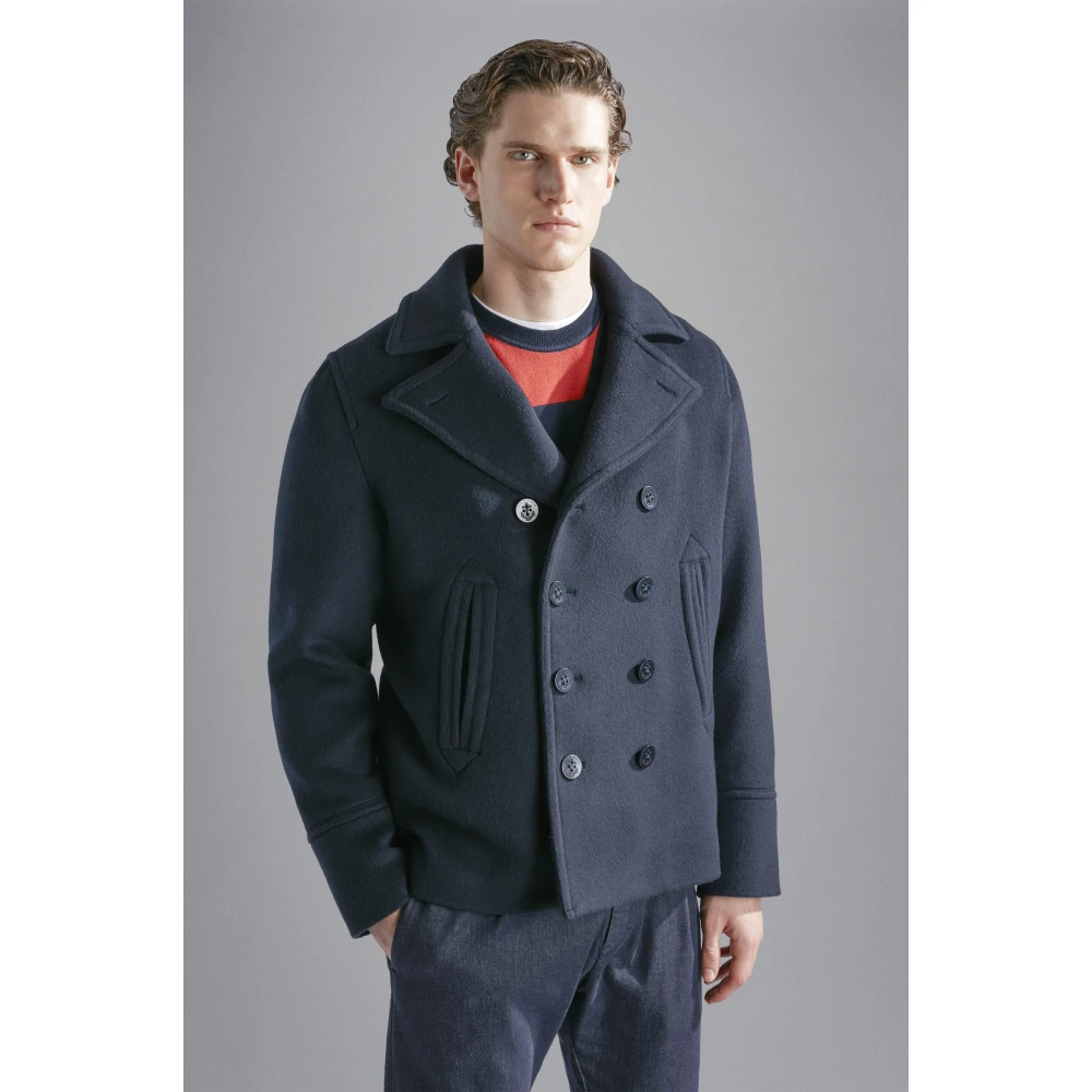 PAUL & SHARK Caban in Re-Wool Black Heren