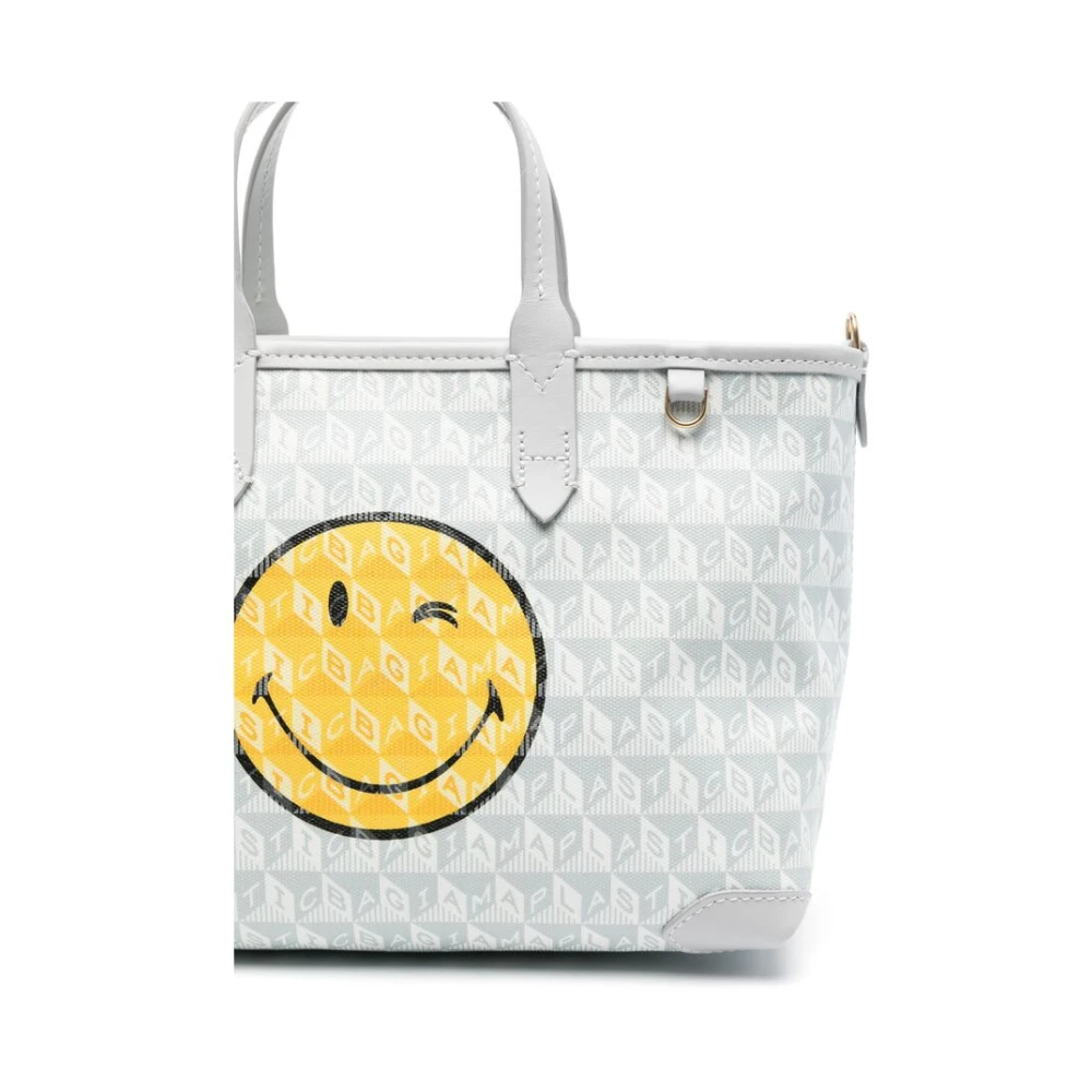 Anya Hindmarch Canvas Smiley-Face Print Handtas Multicolor Dames