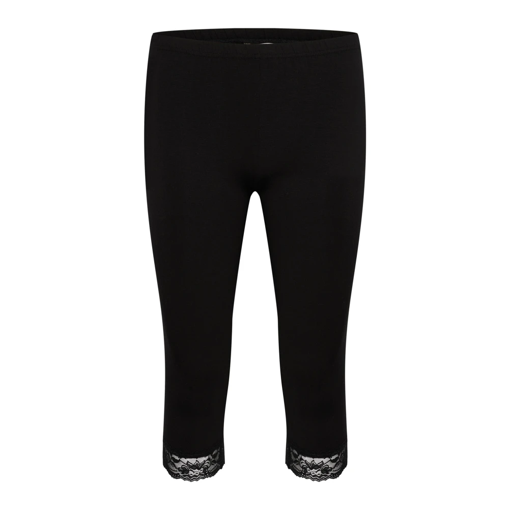 Cream Zwarte Leggings met Kant Black Dames