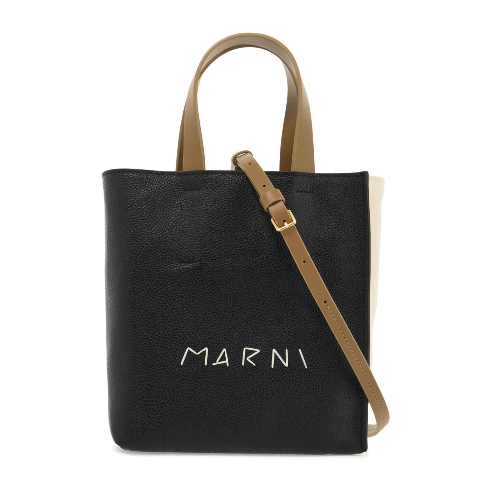 Marni Kleur-Blok Museo Soft Tote Tas Black Dames