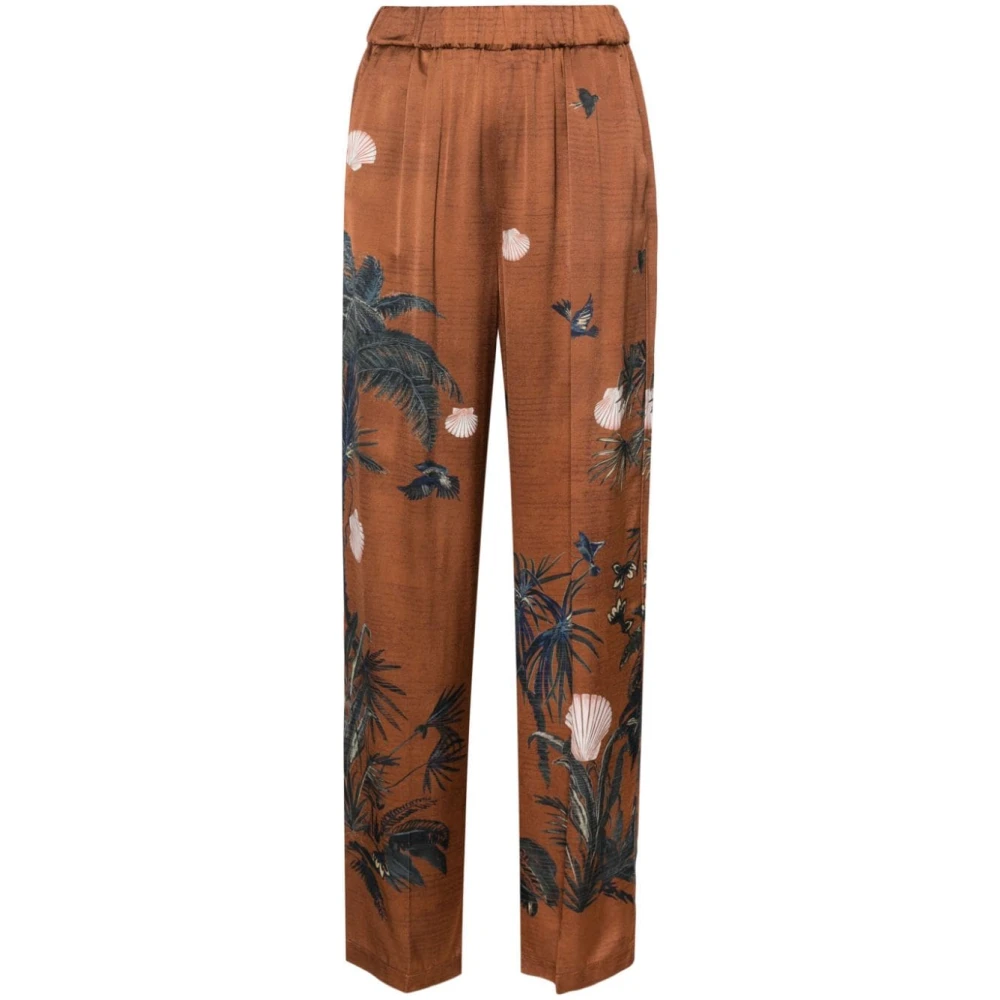 Forte Bruine Grafische Print Broek Brown Dames