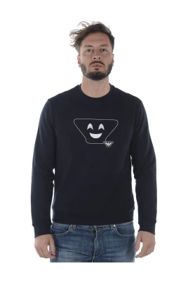 Sweatshirt i dubbeljersey med mikrologotyp