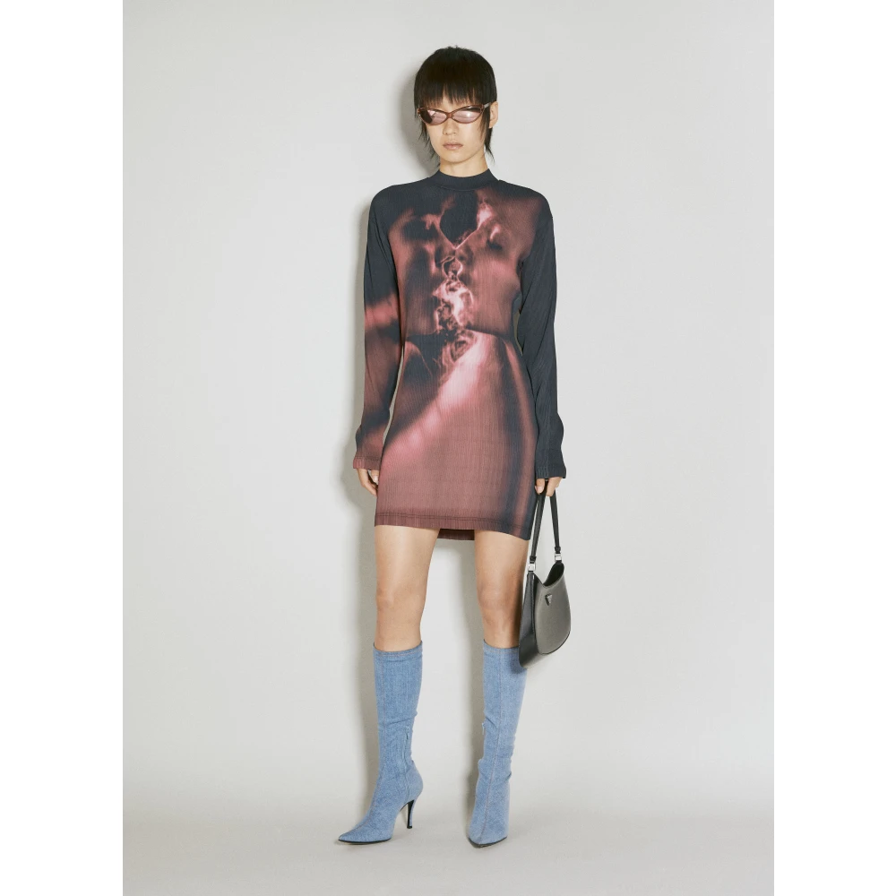 Eytys Grafisch Motief Geplooide Mini Jurk Multicolor Dames