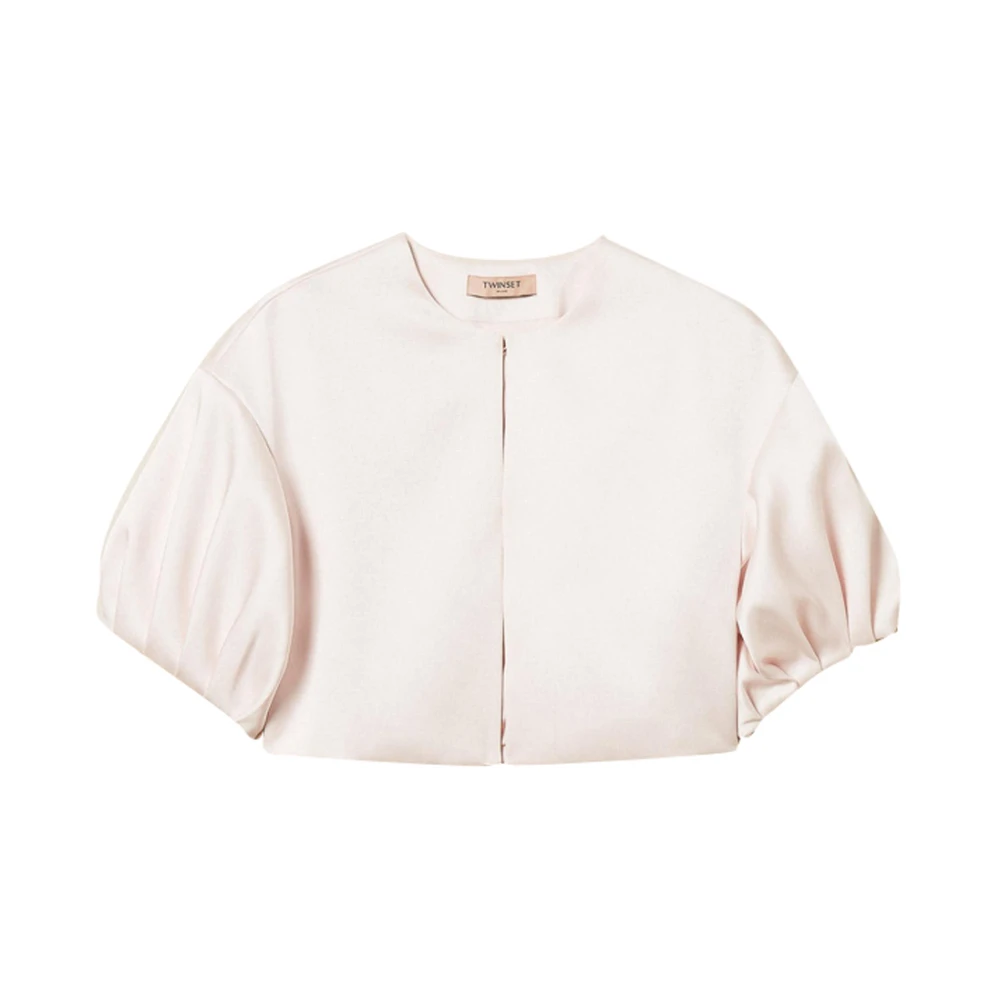 Twinset Women's Pink Blouses, Xs, Duchesse Cropped Jacket