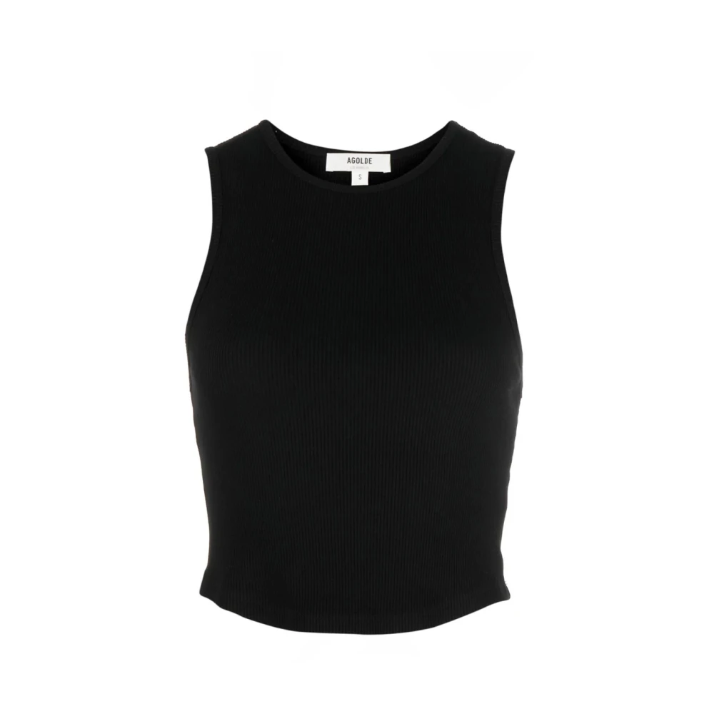 Agolde Zwarte Crop Tank Top Black Dames