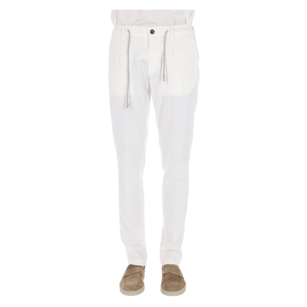 Eleventy Herr Vit Byxor W34, Bomull, Pantalone Jogger