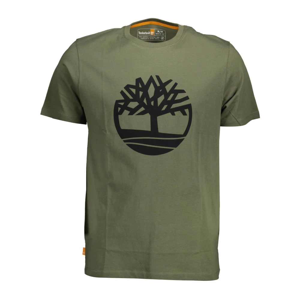 Timberland Groen Bio-Katoenen T-Shirt met Handtekeninglogo Green Heren