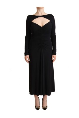elegant-black-nylon-stretch-maxi-dress