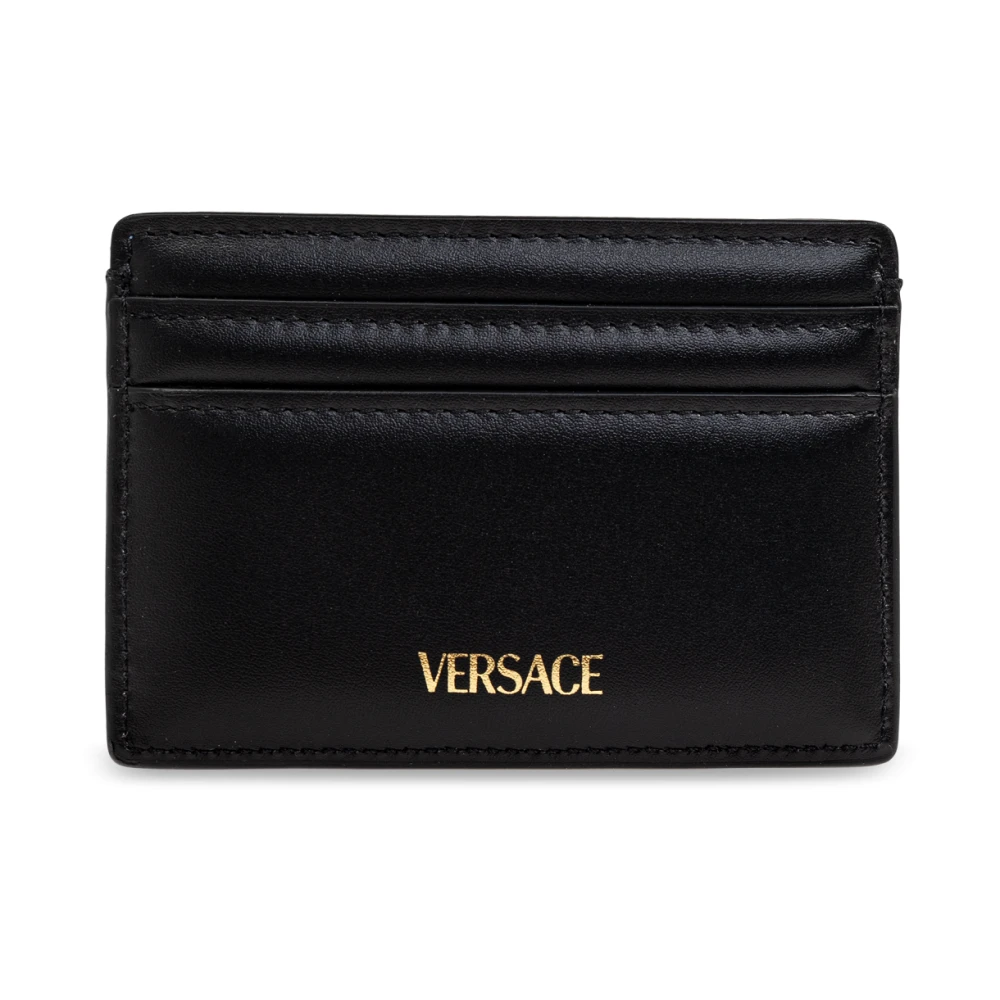 Versace Leren kaarthouder Black Heren