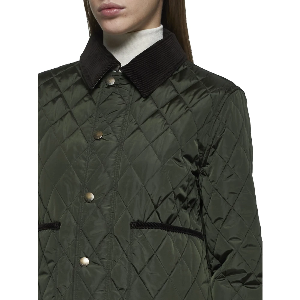 Burberry Diamantgestikt Gewatteerd Jack Green Dames
