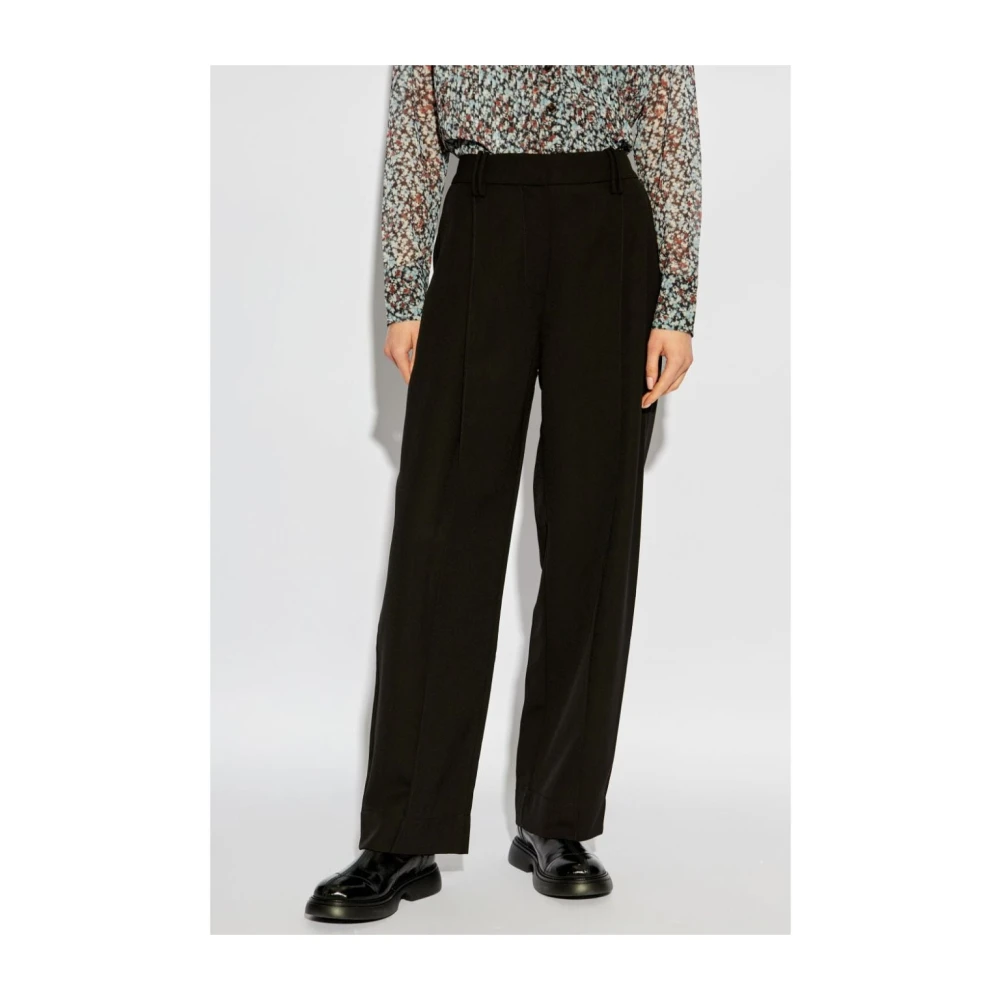 Ganni Zwarte Broek Met Rechte Pijpen Black Dames