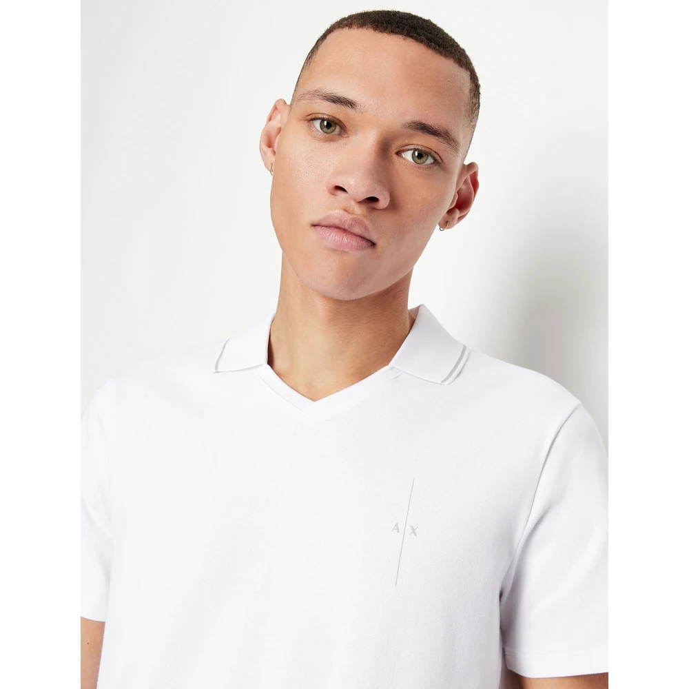 Armani Exchange Witte Polo Shirt met Stretchkatoen White Heren