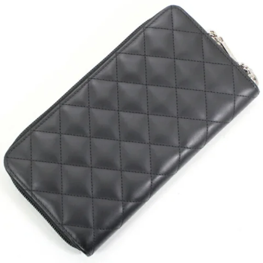 Chanel Vintage Pre-owned Leather wallets Black Dames