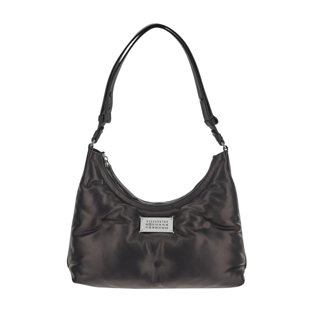 Maison Margiela Stijlvol Leren Hobo Tas Black Dames