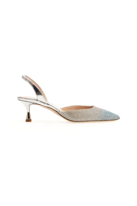 Blå Rhinestone Slingback Pumps