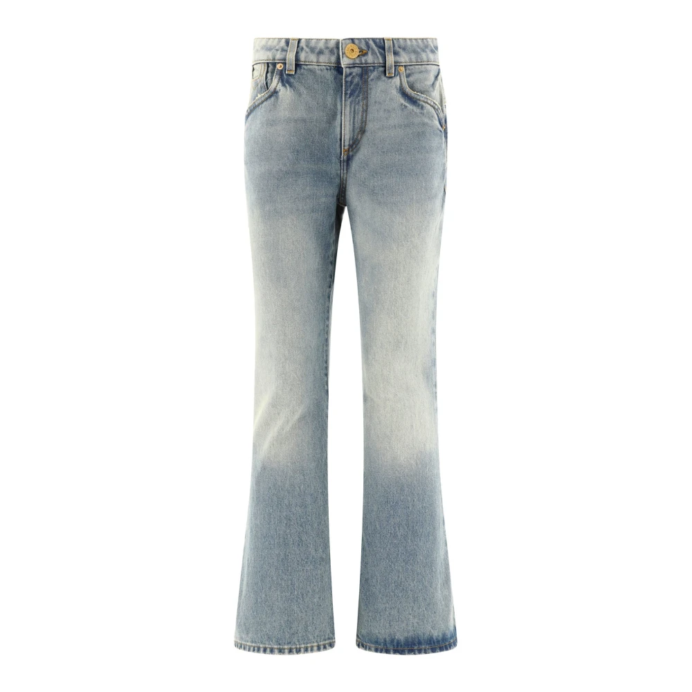 Balmain Flared jeans met vintage-effect Blue Dames