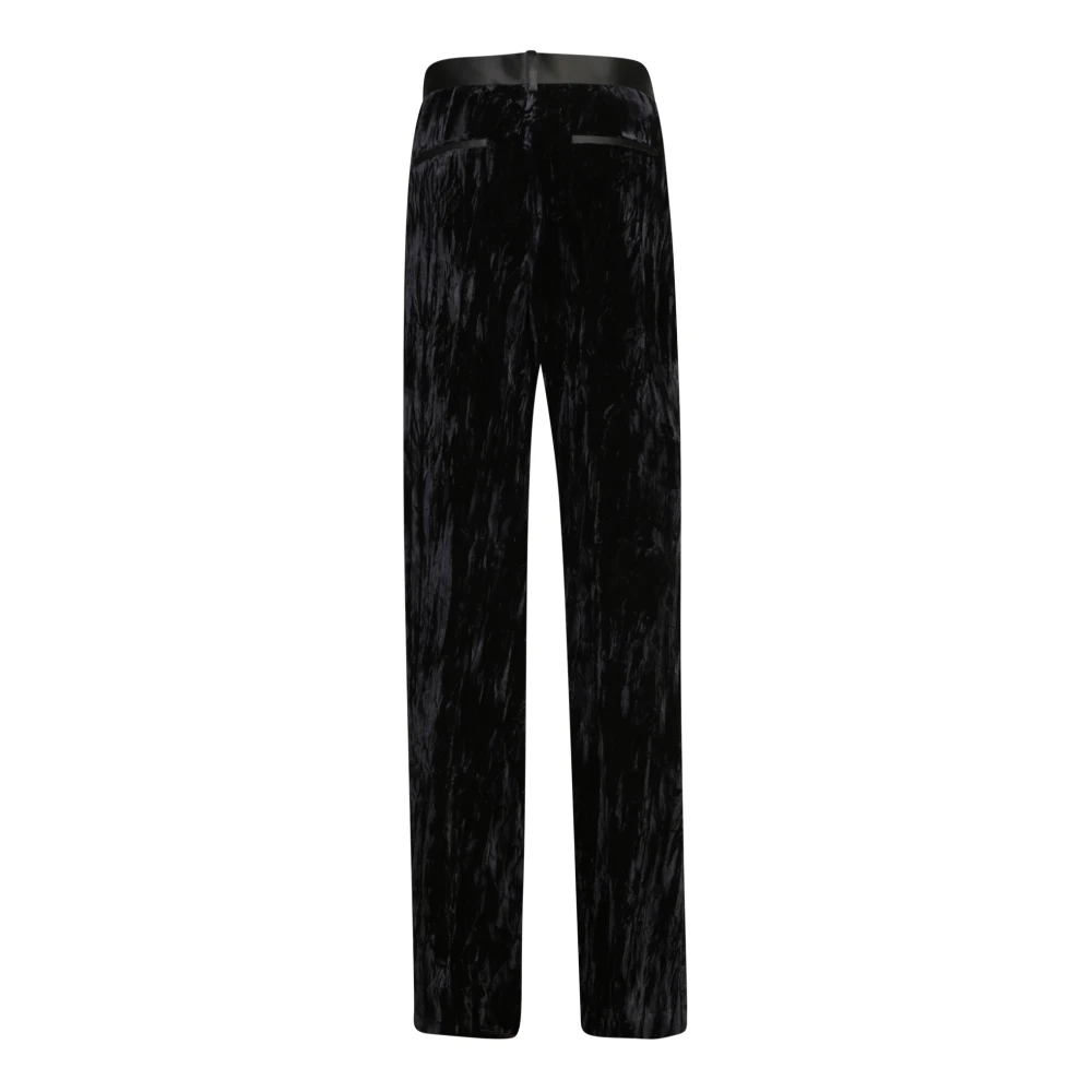 PS By Paul Smith Luxe Paarse Fluwelen Broek Black Dames