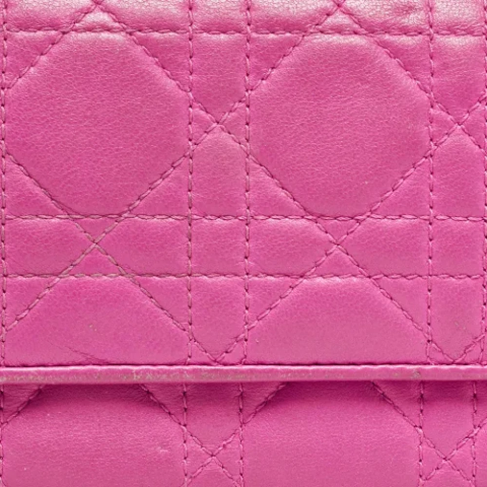 Dior Vintage Pre-owned Leather wallets Pink Dames