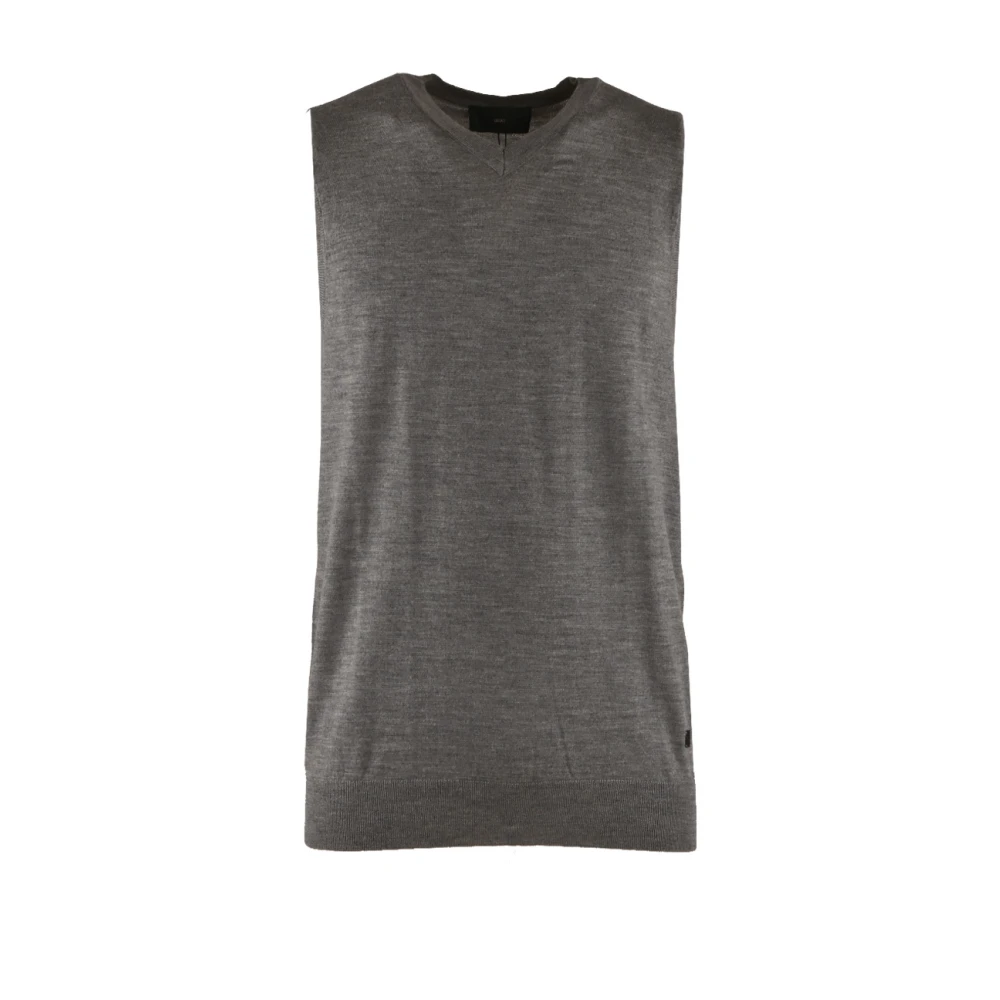 Liu Jo 100% Wol Heren V-hals Trui Gray Heren