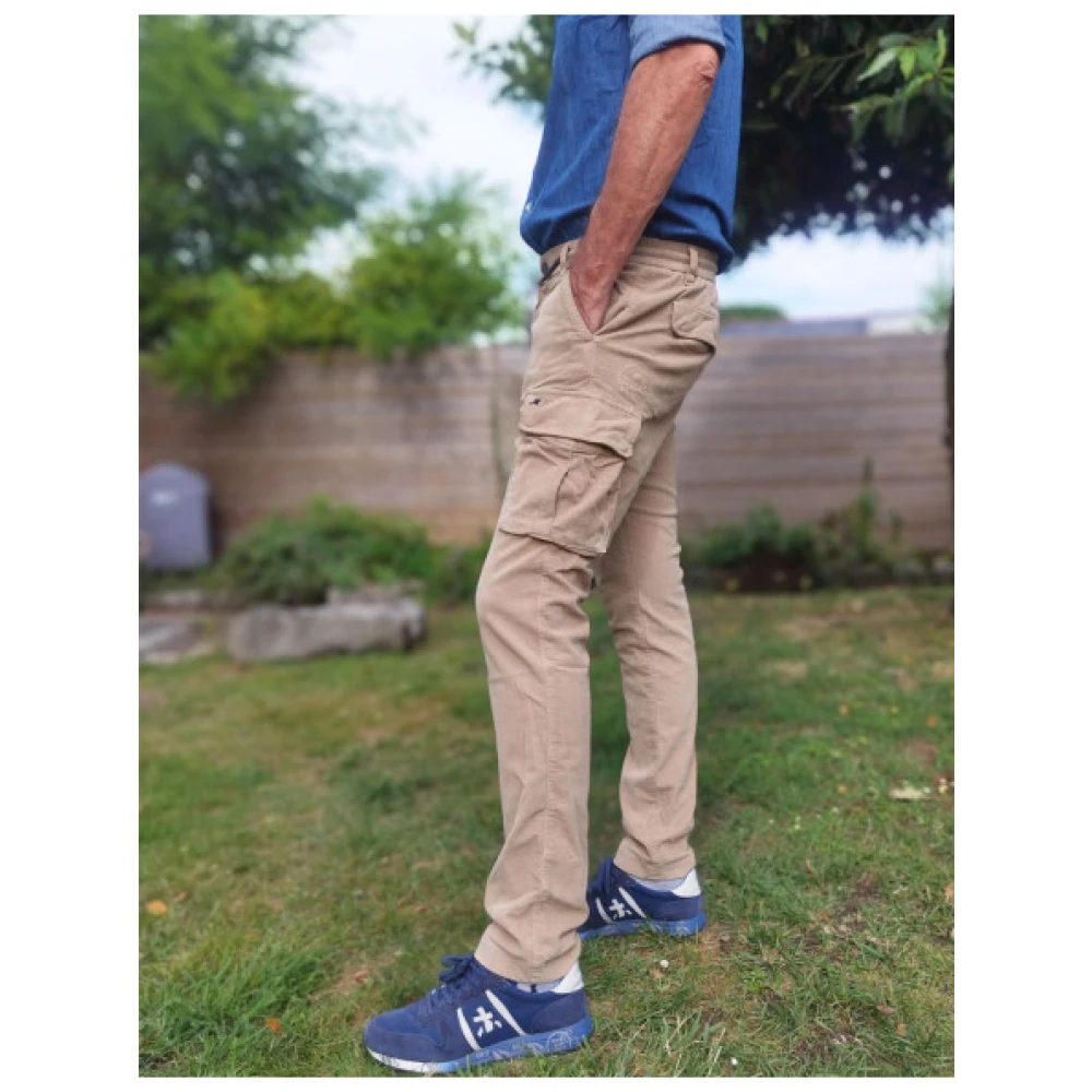 Mason's Velours Cargo Broek Beige Heren