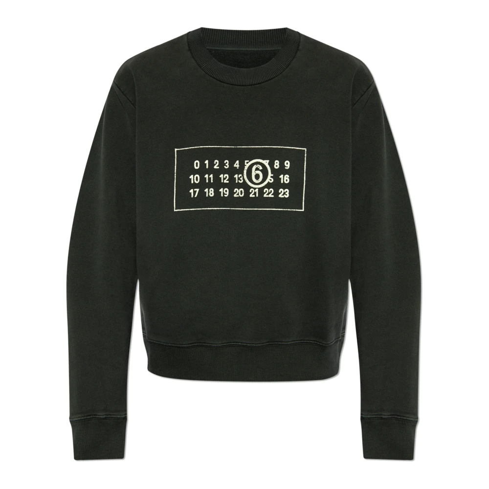 MM6 Maison Margiela Sweatshirt met logo Black Dames