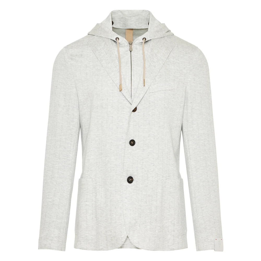 Eleventy Luxe Wol Hoodie Jas Gray Heren