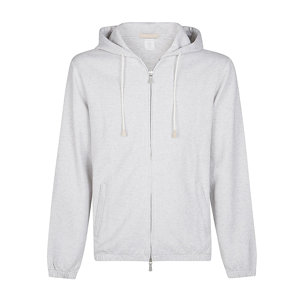 Eleventy Mannelijk Grijs Sportieve Zip-Up Hoodie