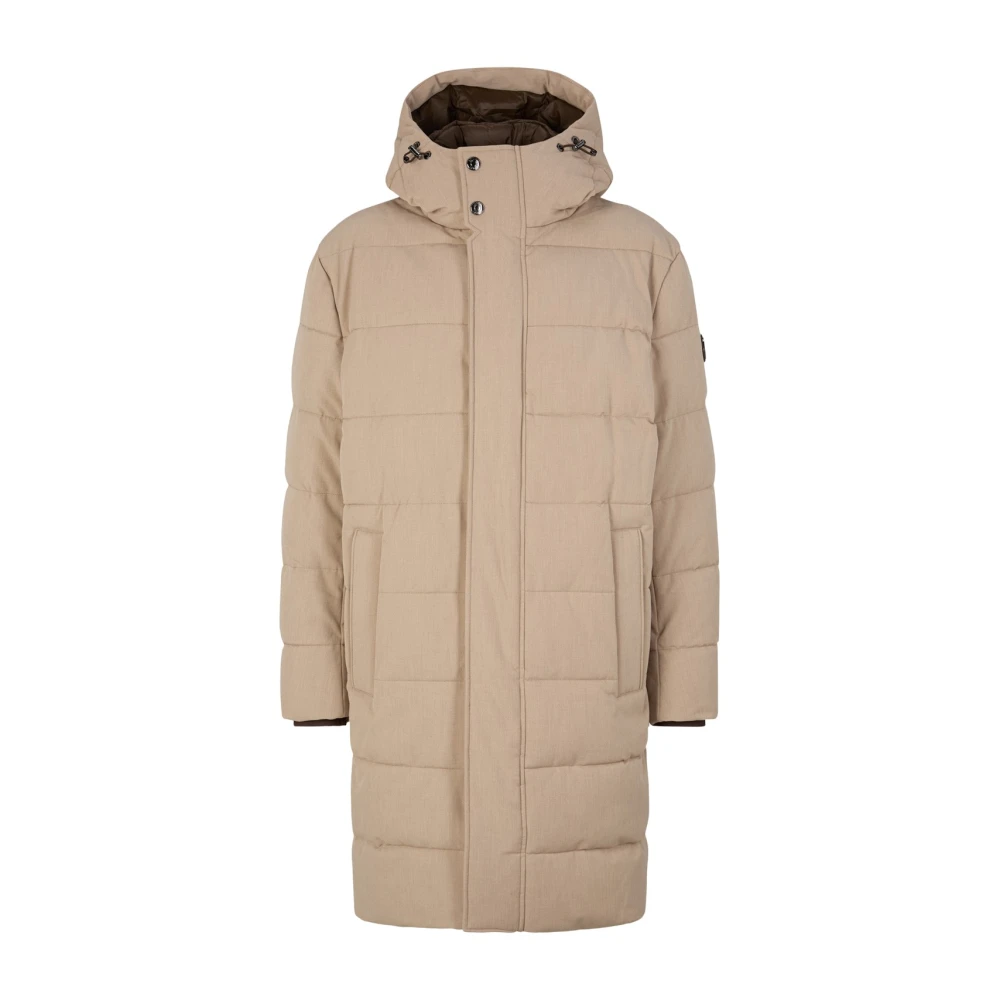 Joop! Gewatteerde heren winterjas met capuchon Brown Heren