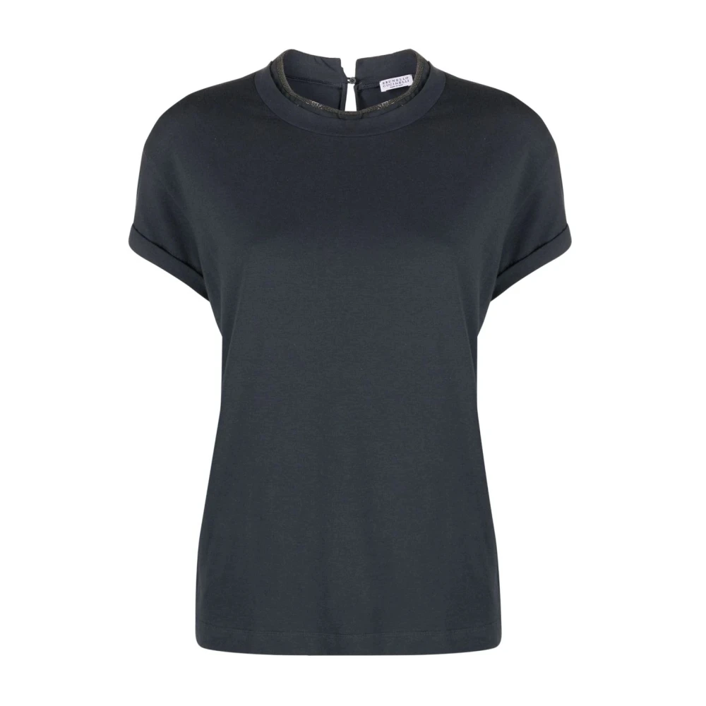 BRUNELLO CUCINELLI Donkergrijze T-shirts Polos voor vrouwen Gray Dames