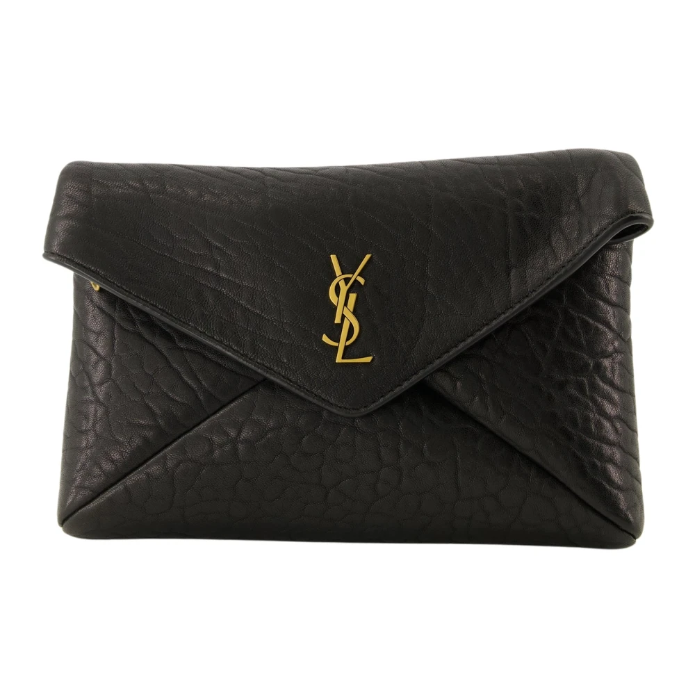 Saint Laurent Women's Black La Pochette Cassandre Small - Wallets & Cardholders - One Size- Accessories
