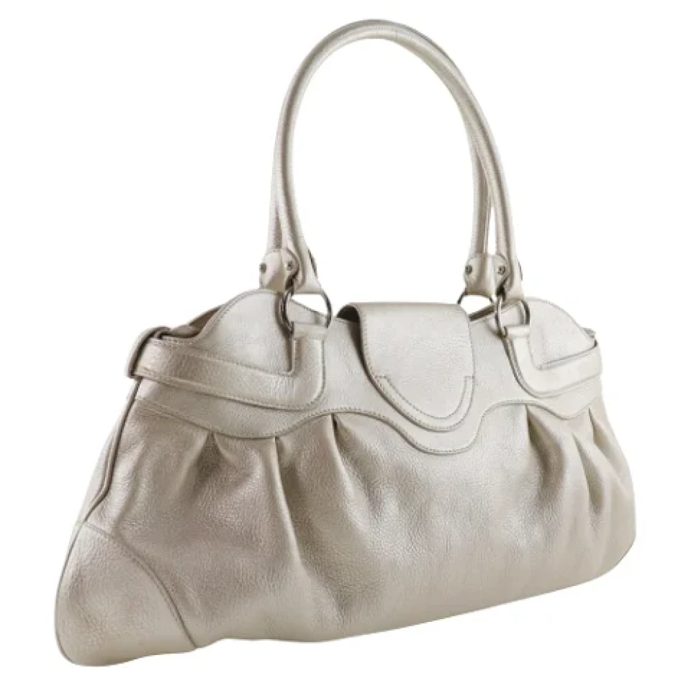 Salvatore Ferragamo Pre-owned Leather shoulder-bags Beige Dames
