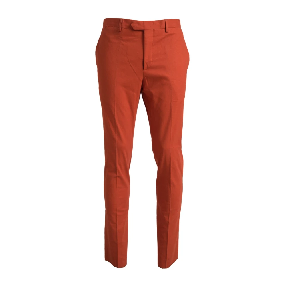 Bencivenga Men's Orange Suit Trousers, S, Straight Fit Formal Trousers Trousers