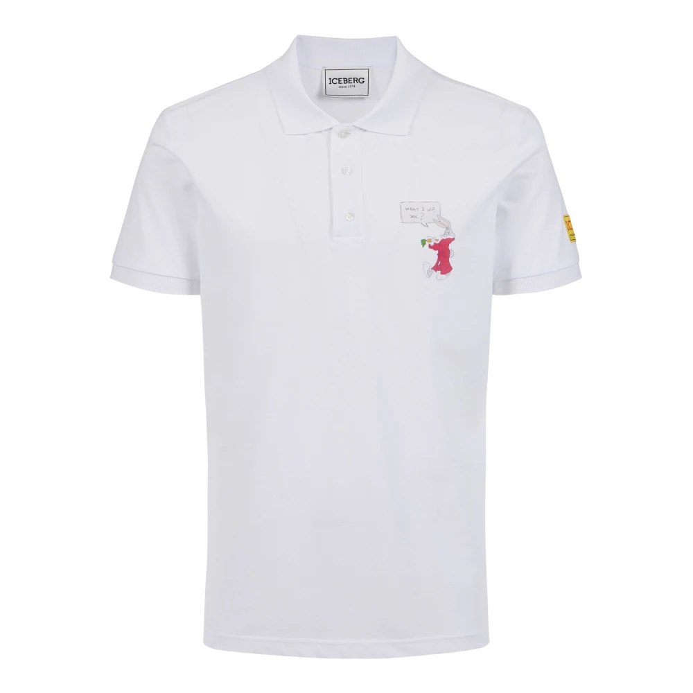 Iceberg Regular fit witte polo van piqué stof White Heren