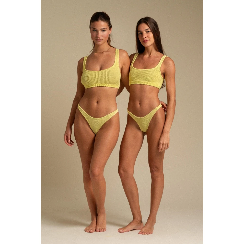 Reina Olga Square-Cut Ginny Bikini Set Yellow Dames
