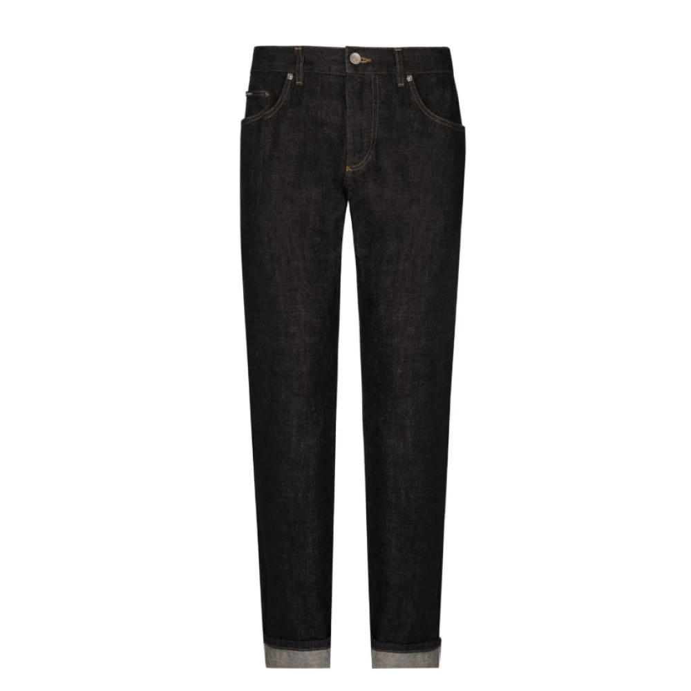 Dolce & Gabbana Navy Blue Logo Tag Jeans Blue Heren