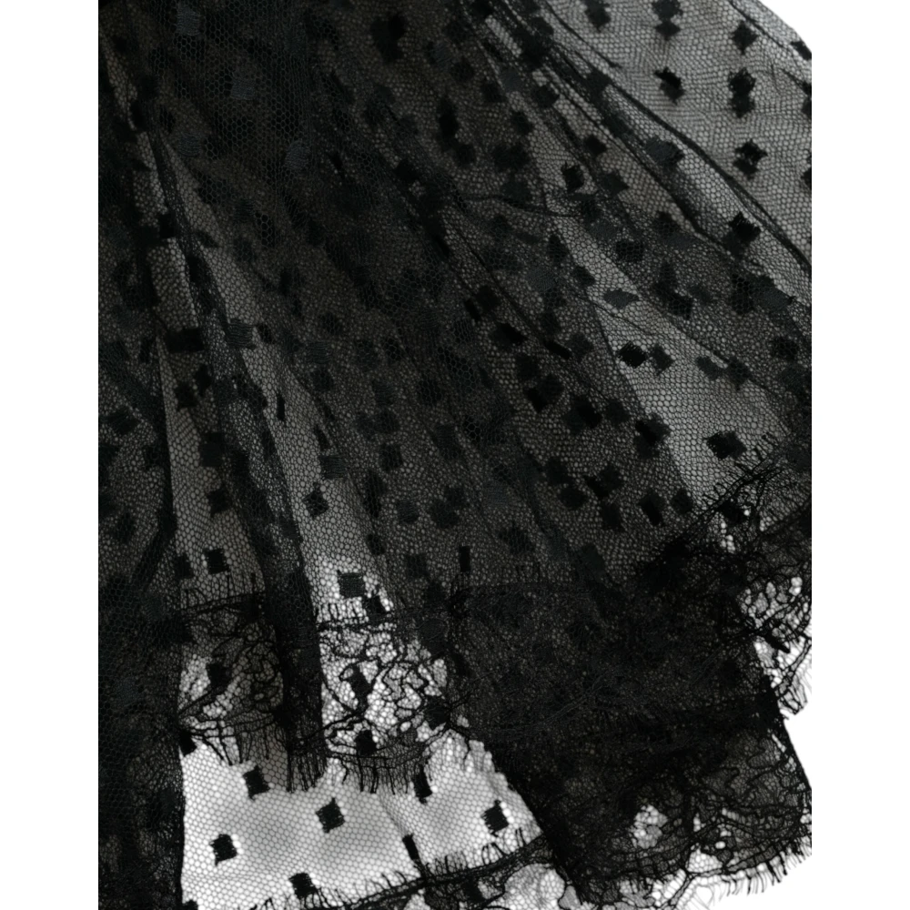 Dolce & Gabbana Zwarte Kant A-lijn Rok Black Dames