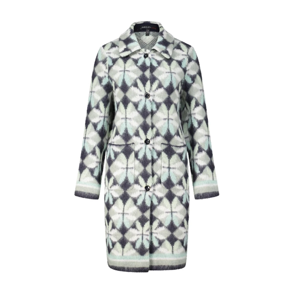 Marc Cain Lange Gebreide Jas met Overhemdkraag Multicolor Dames
