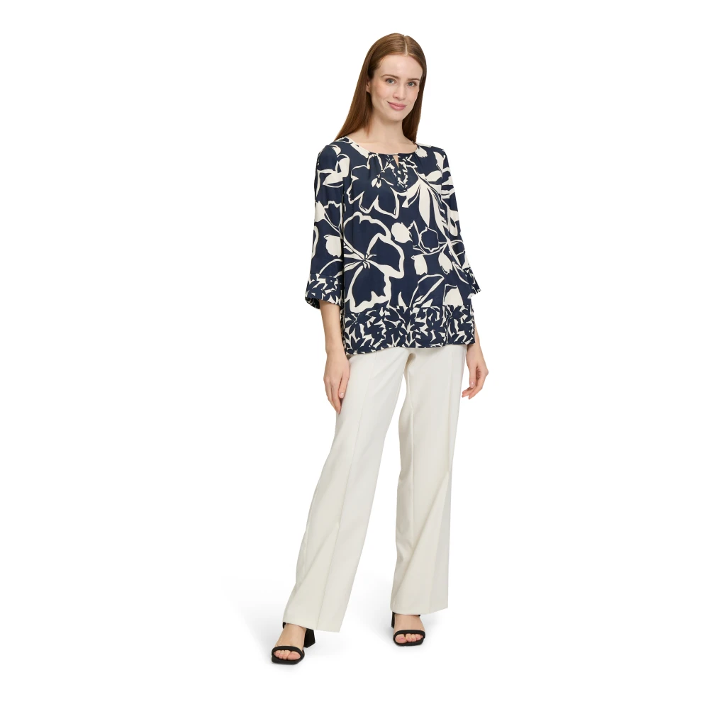 Betty Barclay Bloemen slip blouse met vrouwelijke charme Blue Dames
