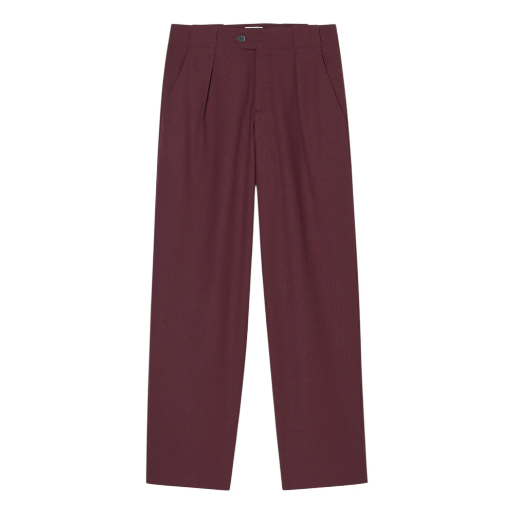 Closed Red Straight Trousers, Female, W26, Mawson Trousers