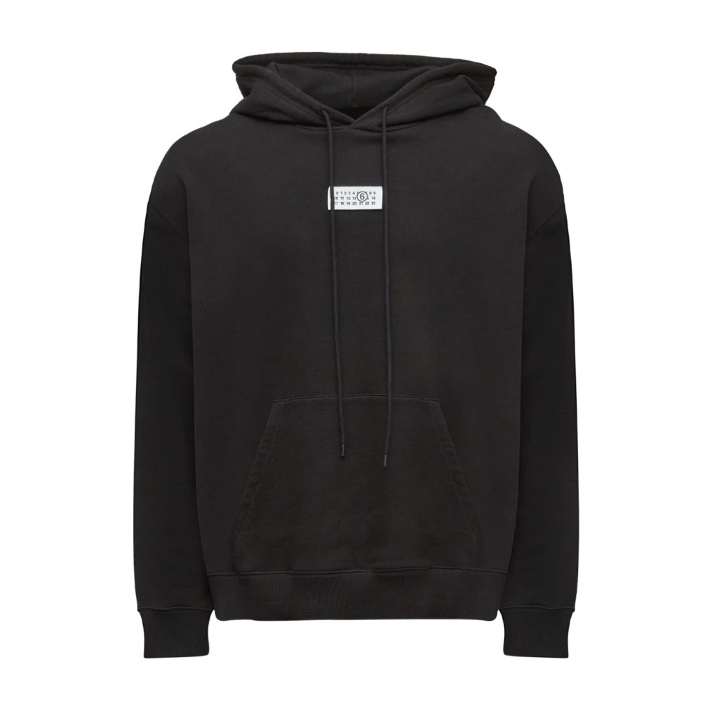 Mm6 Maison Margiela Men's Black Hoodies, M, Stylish Sweatshirt Nero Aw25