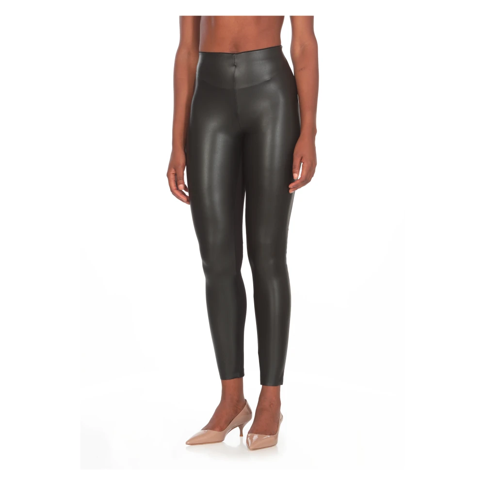 Wolford Zwarte elastische stof leggings Black Dames