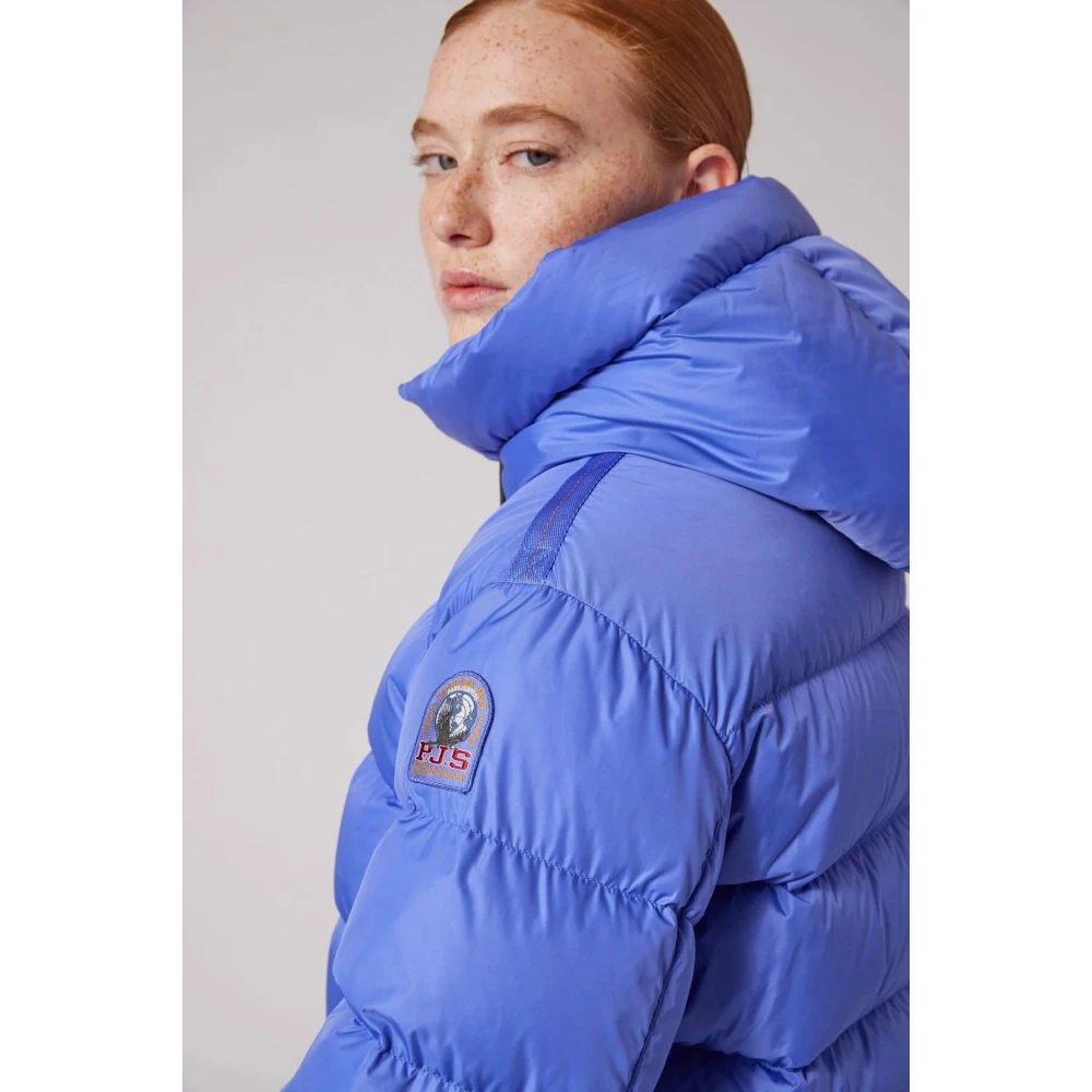 Parajumpers Korte Gewatteerde Hoodie Matte Lijn Blue Dames